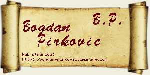 Bogdan Pirković vizit kartica